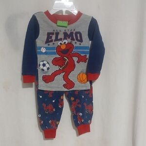 Sesame Street Elmo Pajama Set - Gray and Navy